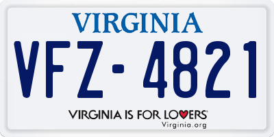 VA license plate VFZ4821