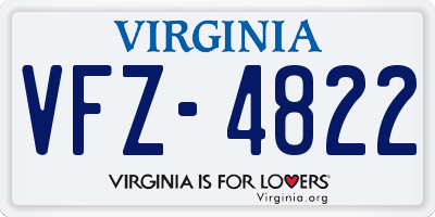 VA license plate VFZ4822