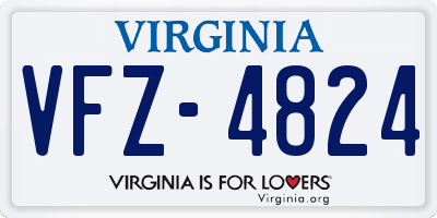 VA license plate VFZ4824