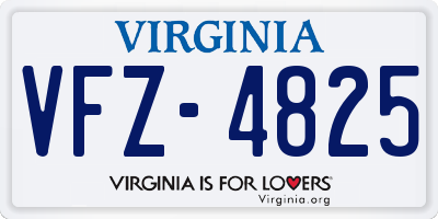 VA license plate VFZ4825