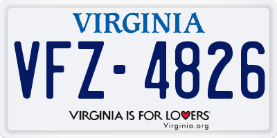 VA license plate VFZ4826
