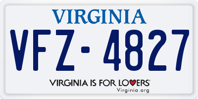 VA license plate VFZ4827