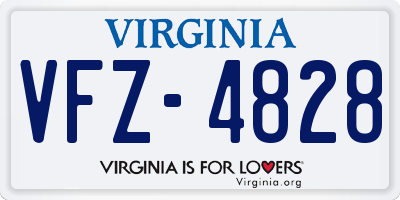 VA license plate VFZ4828
