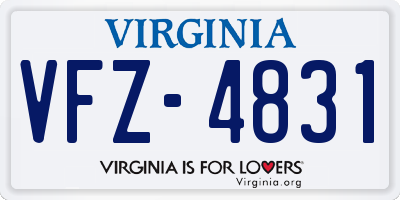 VA license plate VFZ4831