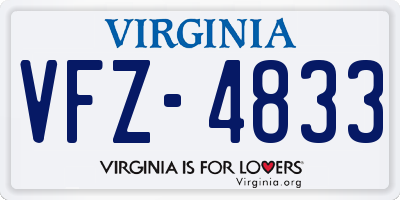 VA license plate VFZ4833