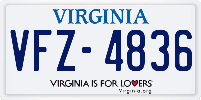VA license plate VFZ4836