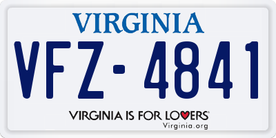 VA license plate VFZ4841