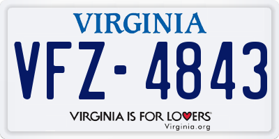 VA license plate VFZ4843