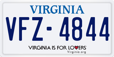 VA license plate VFZ4844