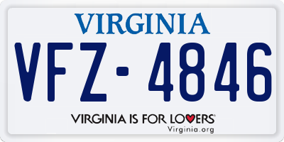 VA license plate VFZ4846