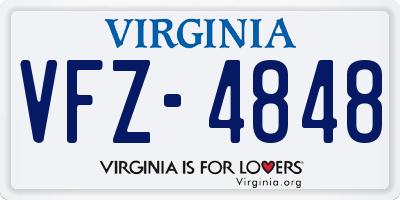 VA license plate VFZ4848