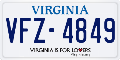 VA license plate VFZ4849