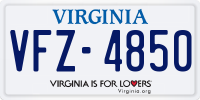 VA license plate VFZ4850