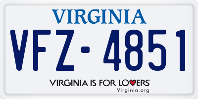 VA license plate VFZ4851