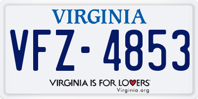 VA license plate VFZ4853