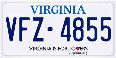 VA license plate VFZ4855