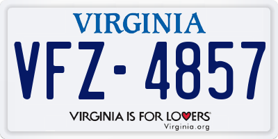 VA license plate VFZ4857