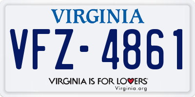 VA license plate VFZ4861