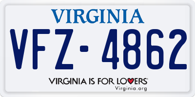VA license plate VFZ4862