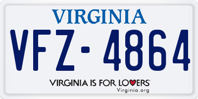 VA license plate VFZ4864
