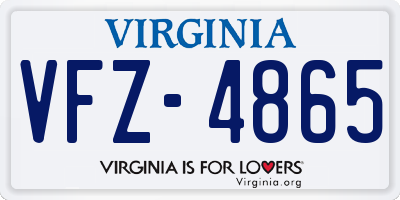 VA license plate VFZ4865