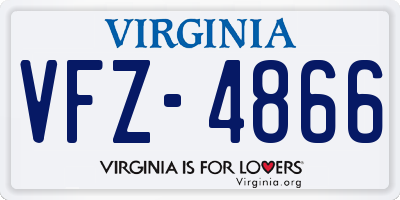 VA license plate VFZ4866
