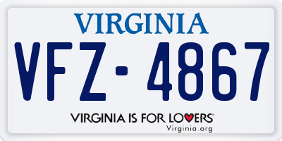 VA license plate VFZ4867