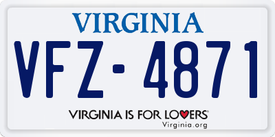 VA license plate VFZ4871