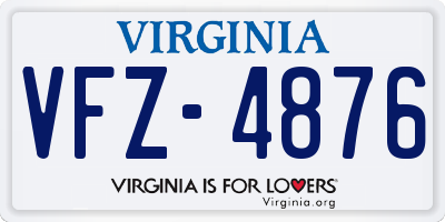 VA license plate VFZ4876
