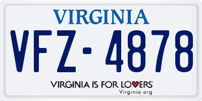 VA license plate VFZ4878