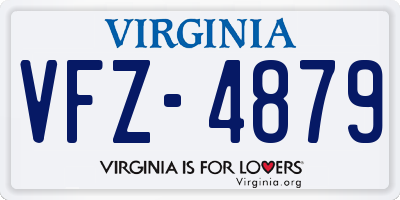 VA license plate VFZ4879