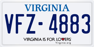 VA license plate VFZ4883