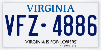 VA license plate VFZ4886