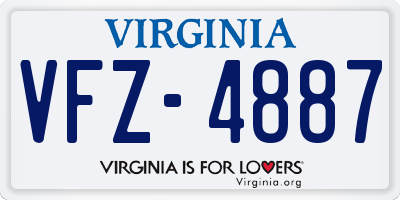 VA license plate VFZ4887