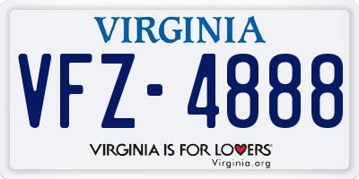 VA license plate VFZ4888