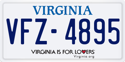 VA license plate VFZ4895
