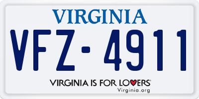 VA license plate VFZ4911