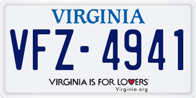 VA license plate VFZ4941