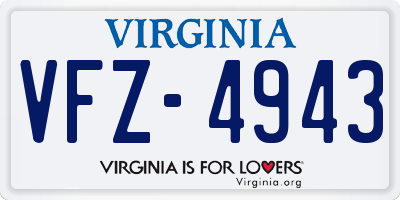 VA license plate VFZ4943