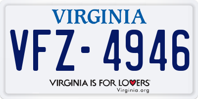 VA license plate VFZ4946