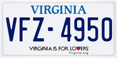 VA license plate VFZ4950