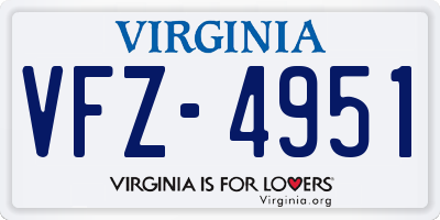 VA license plate VFZ4951