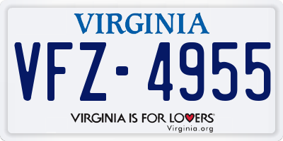 VA license plate VFZ4955