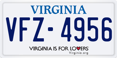 VA license plate VFZ4956