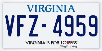 VA license plate VFZ4959
