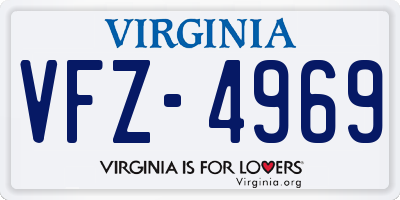 VA license plate VFZ4969
