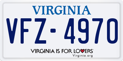 VA license plate VFZ4970