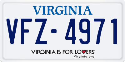 VA license plate VFZ4971