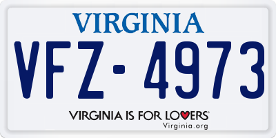 VA license plate VFZ4973