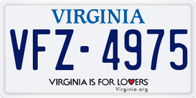 VA license plate VFZ4975